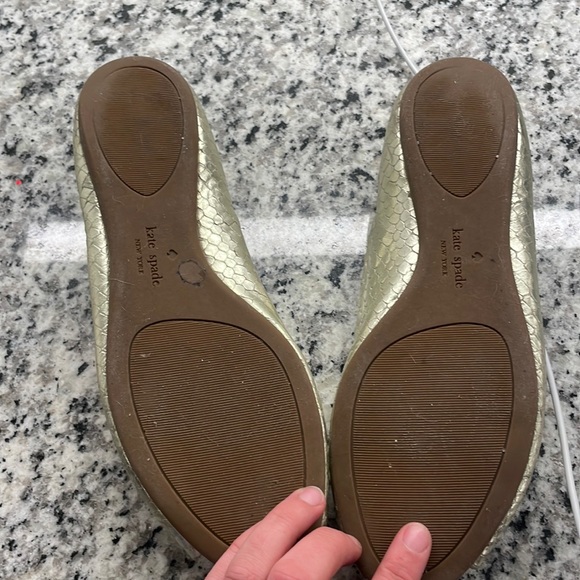 Vintage Kate, spade gold flats with peekaboo tips size 6.5. You need this! - Picture 5 of 5
